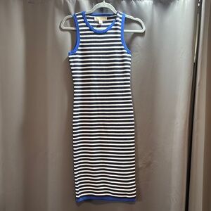 Michael Kors Striped Blue and White Knitted Dress Small